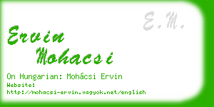 ervin mohacsi business card